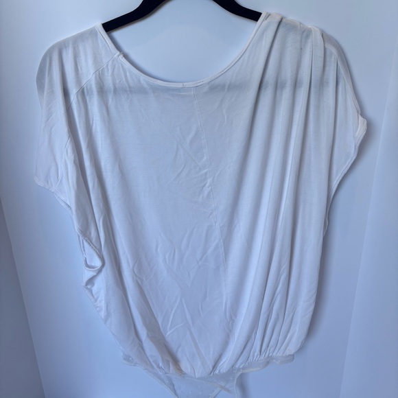 Intimately Free People medium Slouchy Blouse Short Sleeve White Bodysuit - Picture 2 of 7